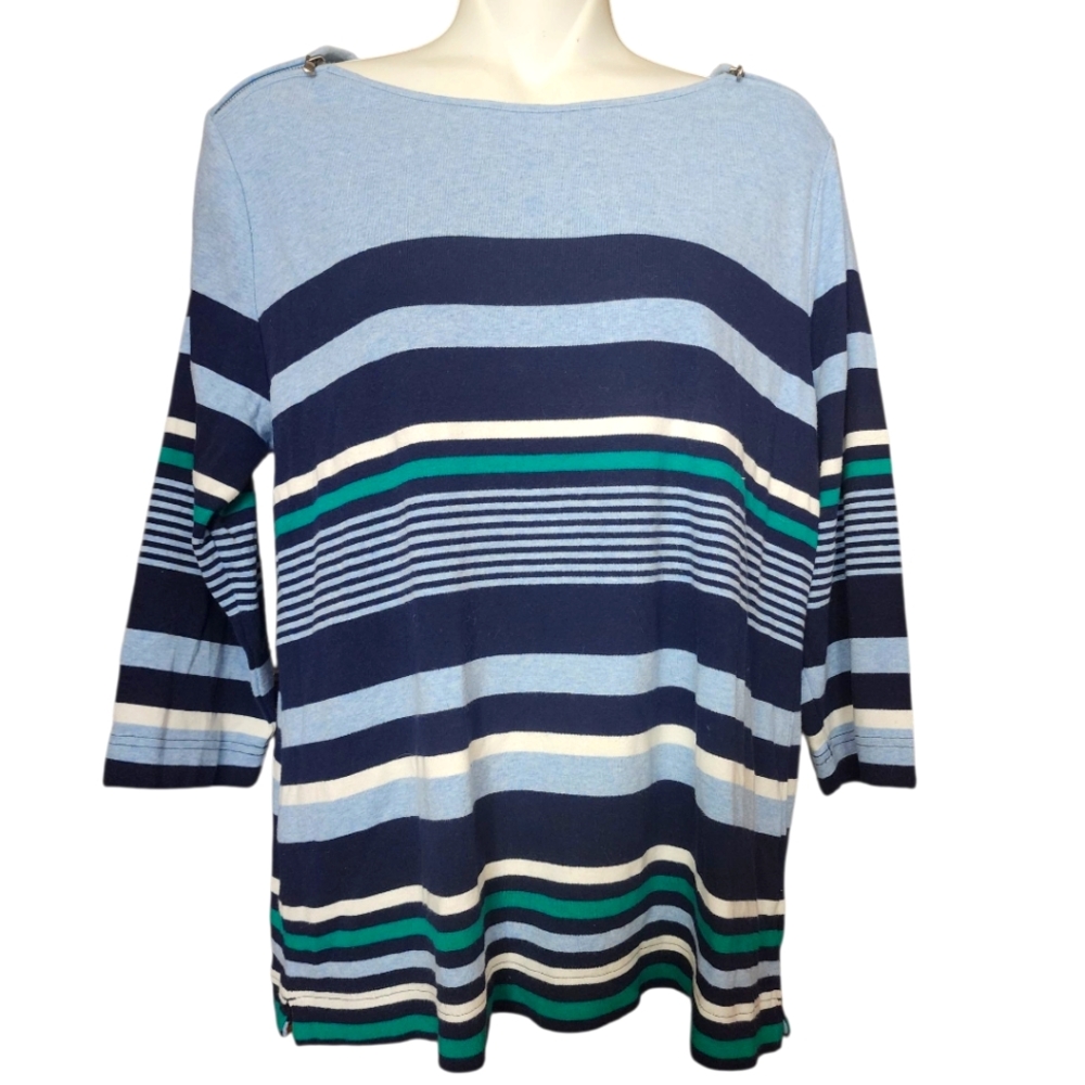 Croft & barrow Stripes Green ,blue Good Condition
